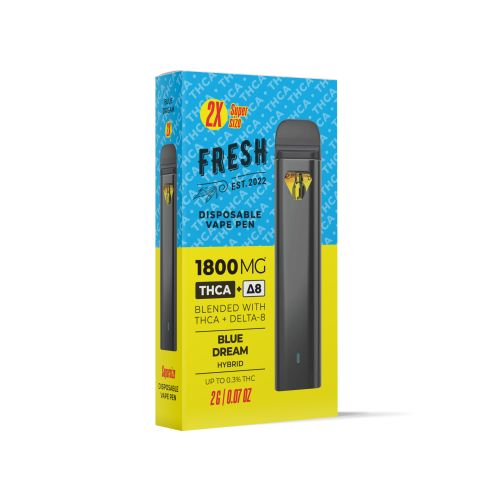 1800mg THCA, D8 Vape Pen - Blue Dream - Hybrid - 2ml - Fresh - 1