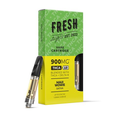 900mg THCA, D8 Vape Cart - Maui Wowie - Sativa - 1ml - Fresh - 1